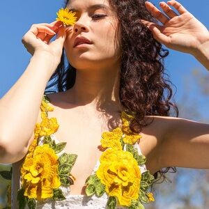 Alyssa Nicole Yellow Floral Mini Dress